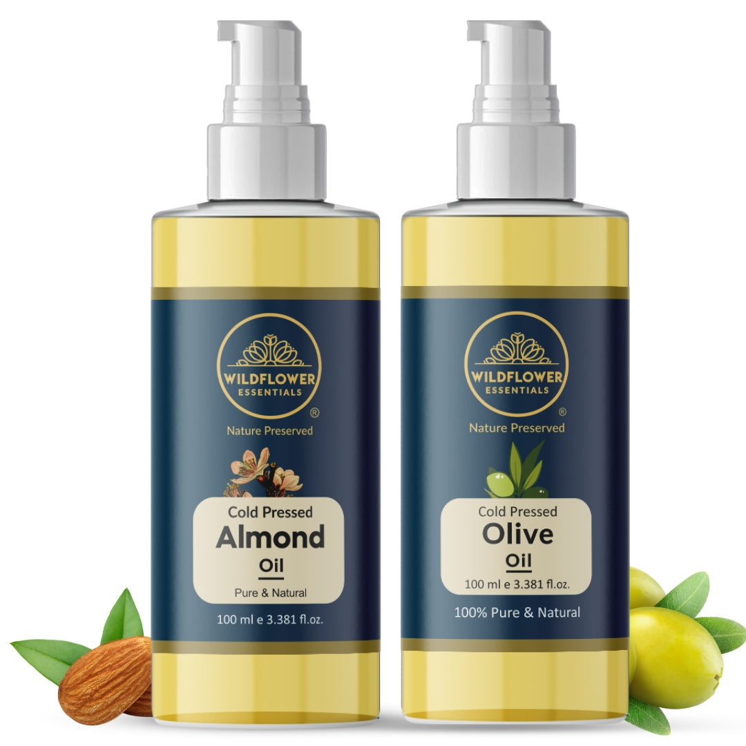 Olive Oil + Almond Oil Combo (100 ml each) Wildflower Essentials