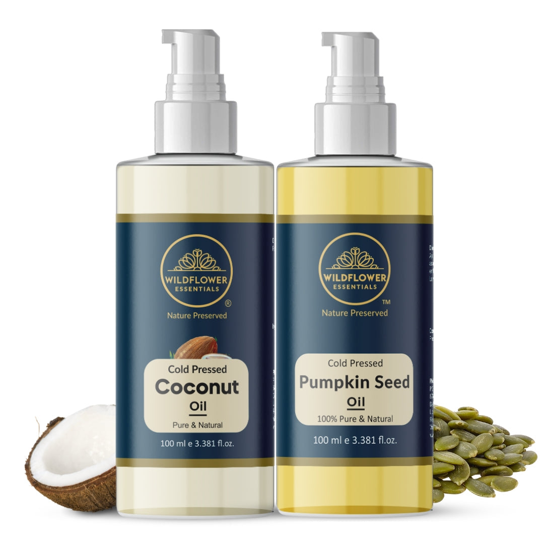 Pumpkin Seed Oil + Coconut Oil Combo (100ml each) Wildflower Essentials