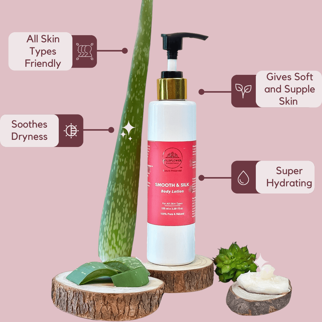 Smooth and Silk Body Lotion - Dry Skin Soother | 100ml Wildflower Essentials