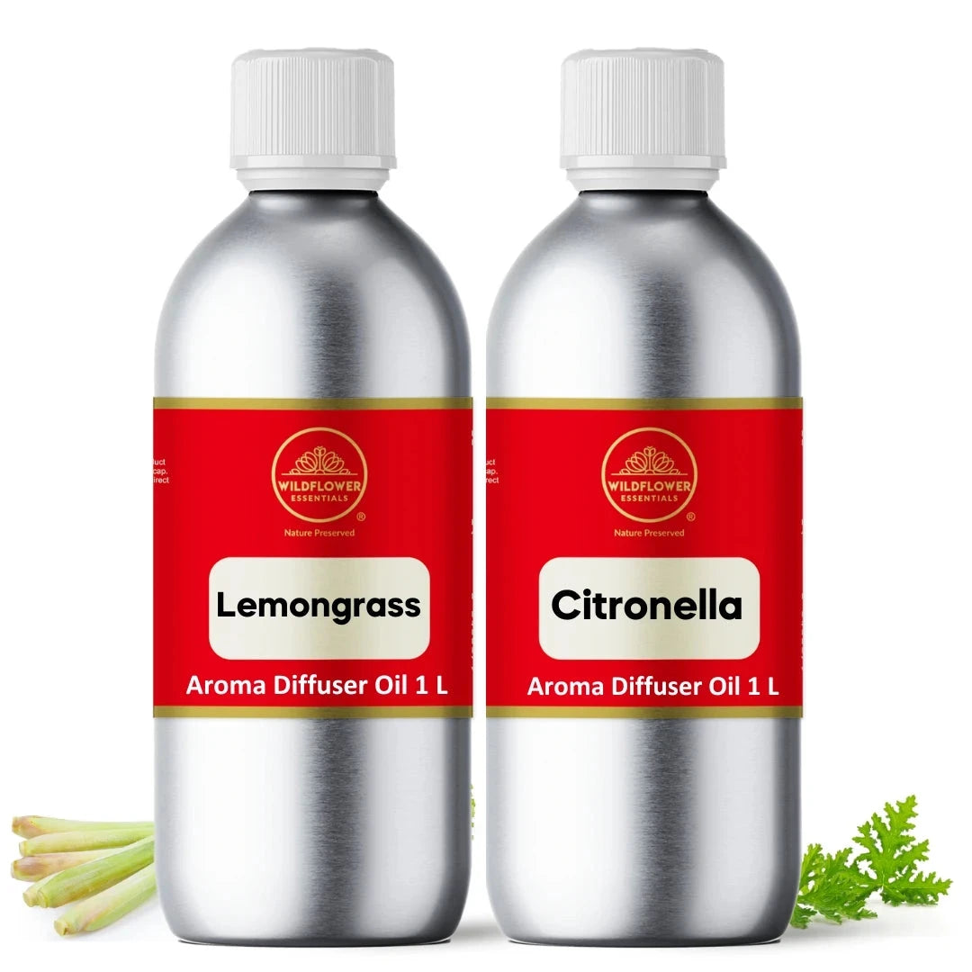 Lemongrass Fragrance Oil | Citronella Fragrance Oil - Combo Pack (1 L each) Wildflower Essentials