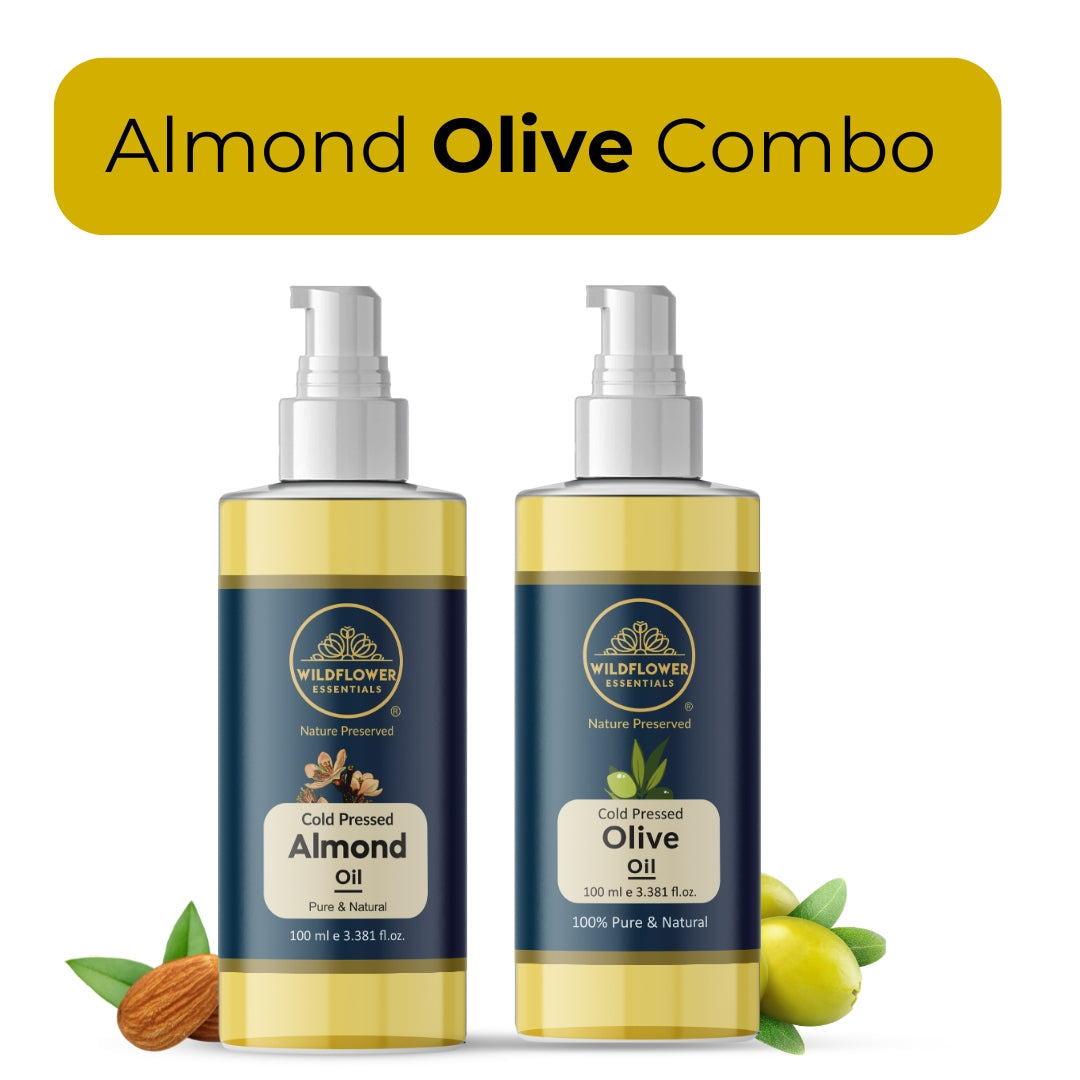 Olive Oil + Almond Oil Combo (100 ml each) Wildflower Essentials