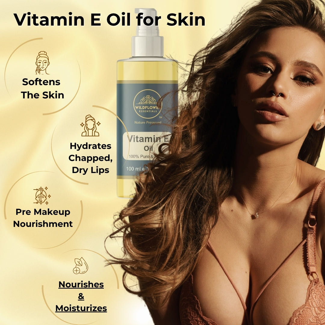 Vitamin E Oil, Jojoba Oil, Red Raspberry Oil, Onion Oil Combo (100ml each) Wildflower Essentials