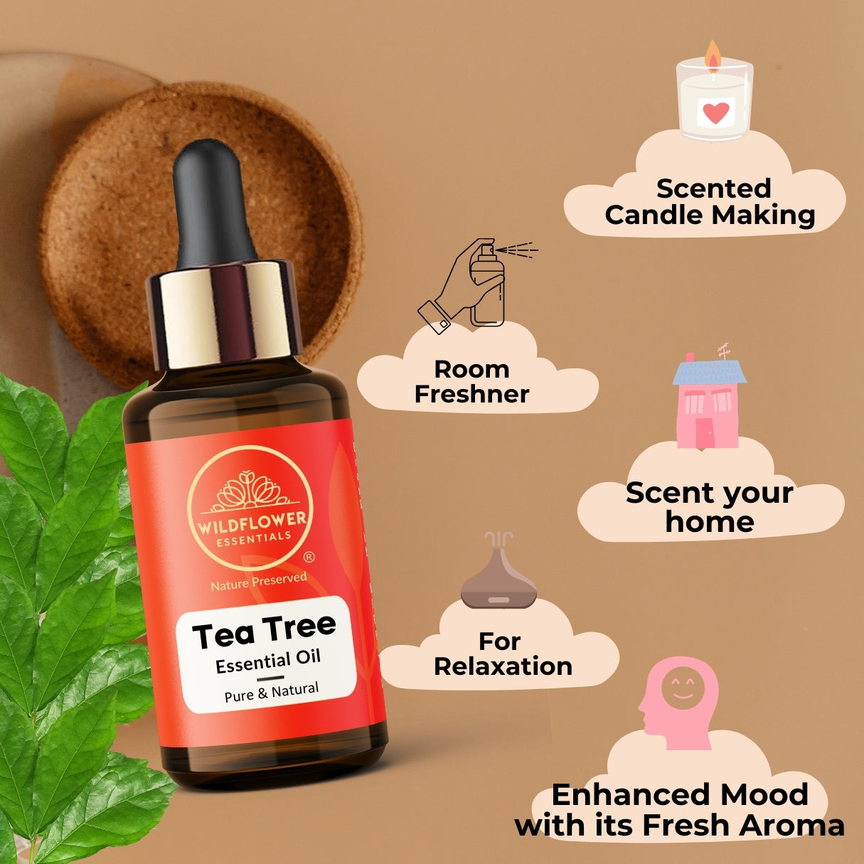 Tea Tree Essential Oil Wildflower Essentials