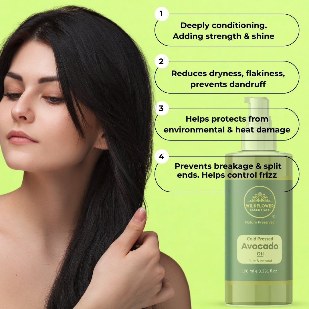 Vitamin E Oil, Avocado Oil, Argan Oil, Almond Oil Combo (100ml each) Wildflower Essentials