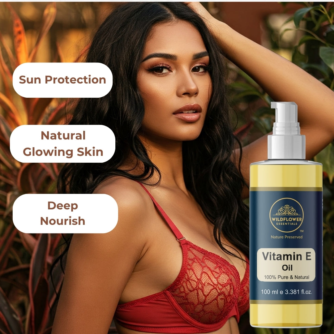 Vitamin E Oil + Rose Water Combo (100ml each) Wildflower Essentials