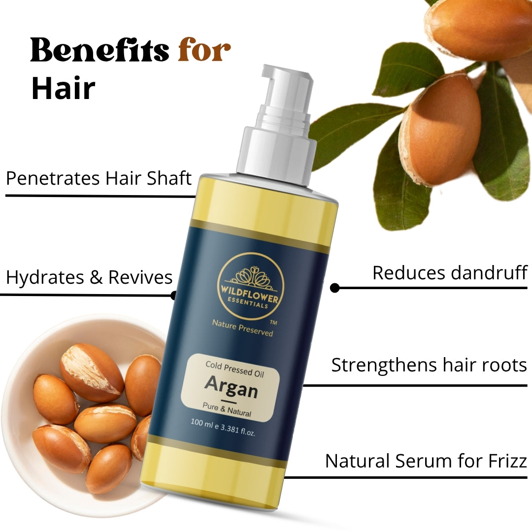 Vitamin E Oil, Avocado Oil, Argan Oil, Almond Oil Combo (100ml each) Wildflower Essentials