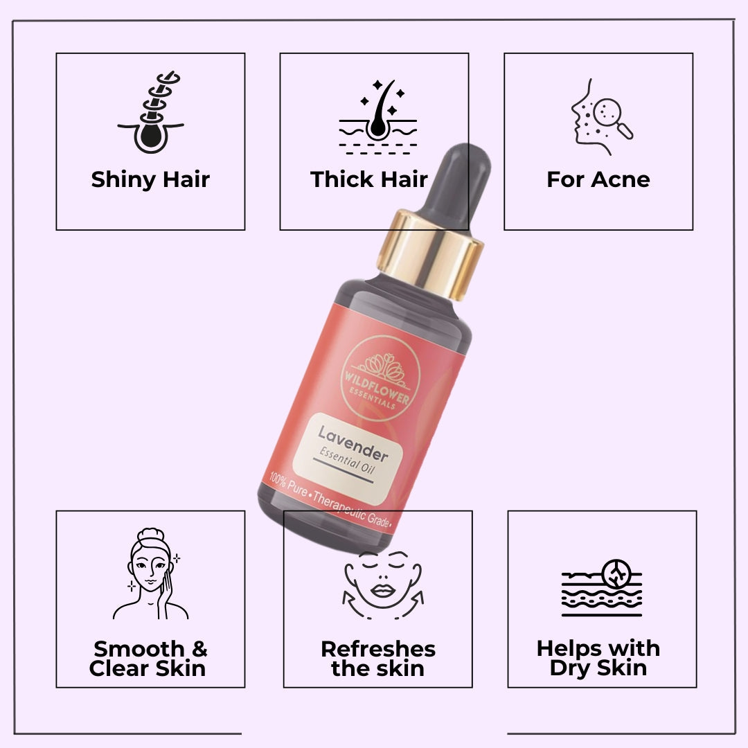 Rose Essential Oil + Lavender Essential Oil Combo (15 ml) Wildflower Essentials