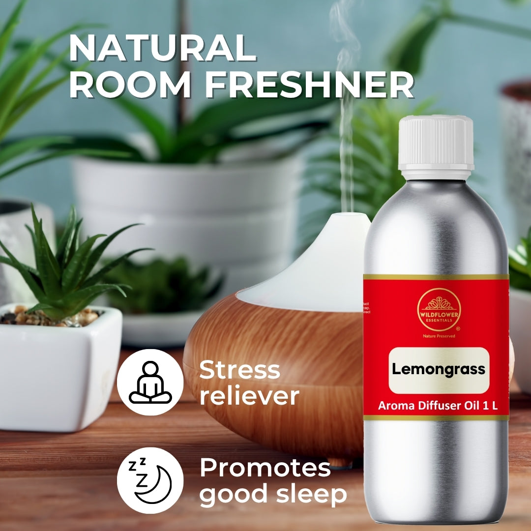 Lemongrass Aroma Diffuser Oil | 1L Wildflower Essentials