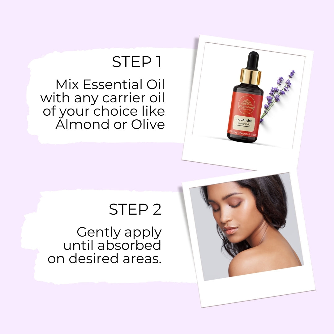 Rose Essential Oil + Lavender Essential Oil Combo (15 ml) Wildflower Essentials