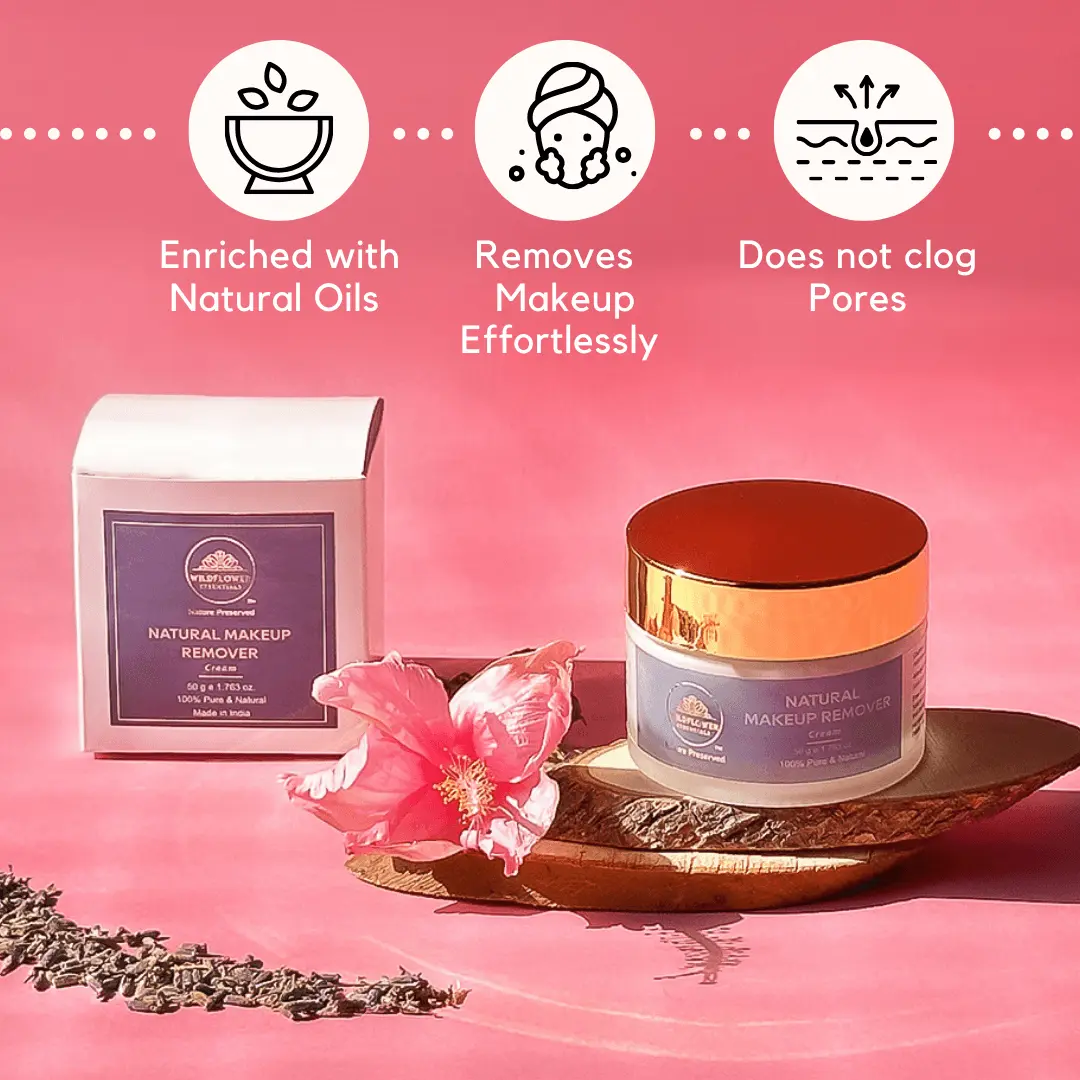 Makeup Cleansing Balm in Creamy Form- Natural Makeup Remover | 50g Wildflower Essentials