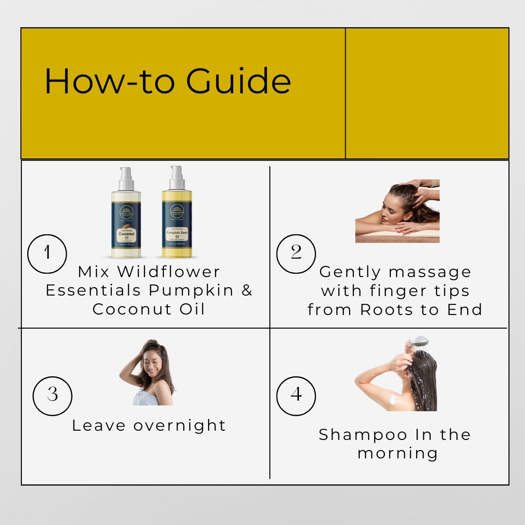 Pumpkin Seed Oil + Coconut Oil Combo (100ml each) Wildflower Essentials