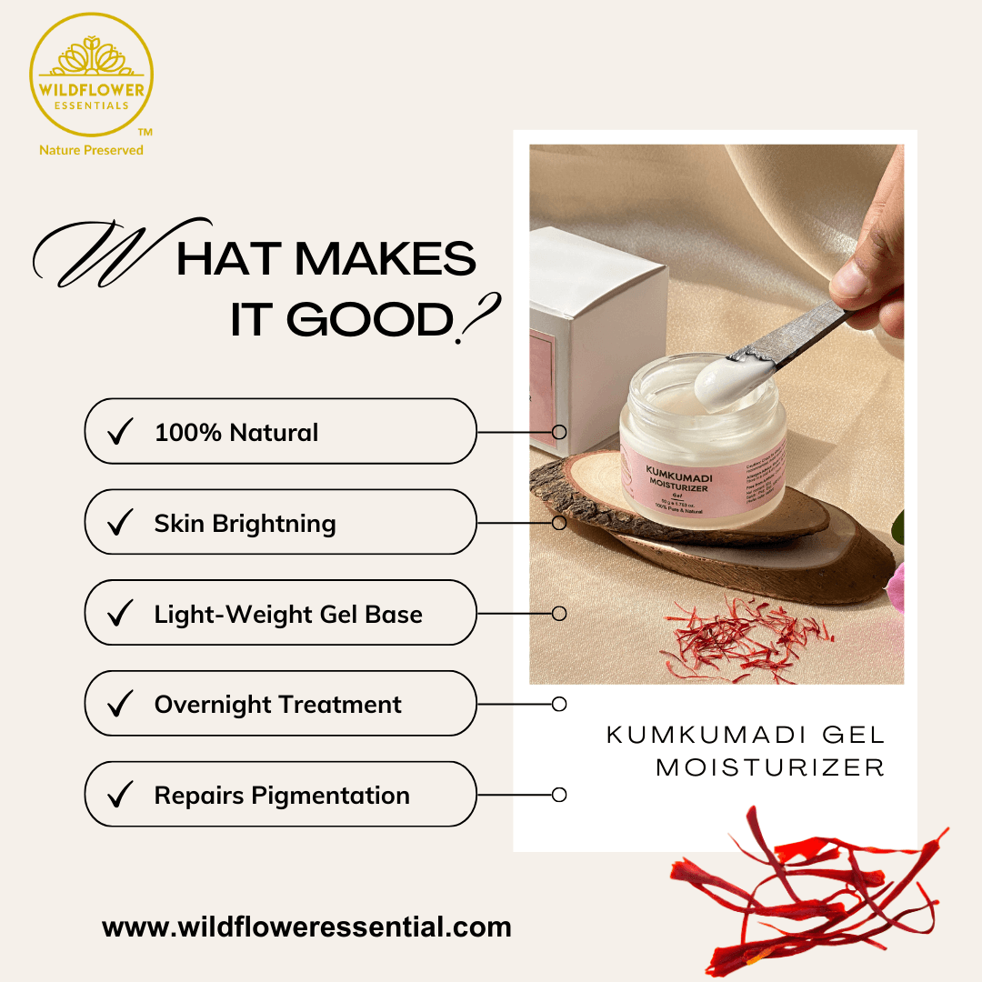 Kumkumadi Gel-Skin Brightening and Whitening Night Treatment| 50g Wildflower Essentials