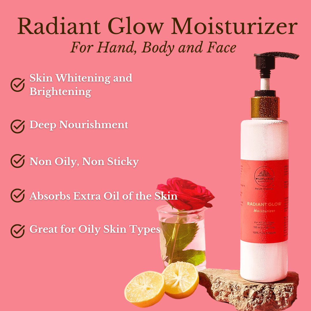 Radiant Glow Moisturizer with Benefits of Vitamin E & Lemon Essential Oil- Gel Moisturizer | 100ml