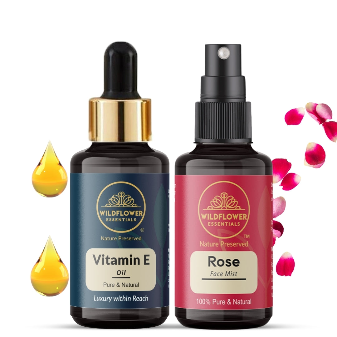 Vitamin E Oil + Rose Water Combo (15ml each)