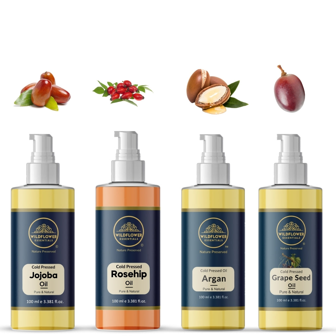 Grapeseed, Jojoba, Rosehip, Argan  Oil combo 100ml Wildflower Essentials