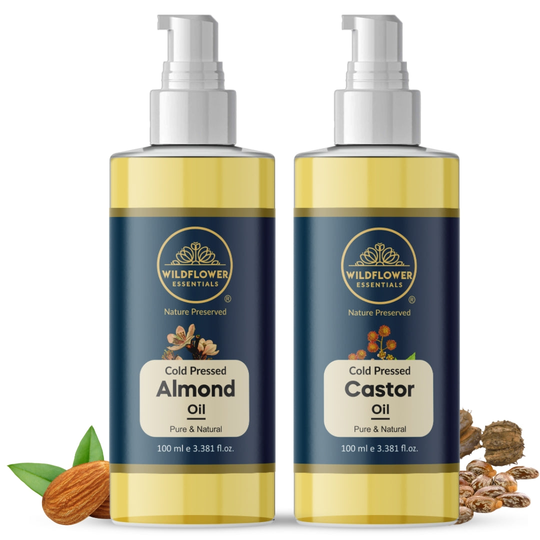 Almond Oil + Castor Oil Combo (100 ml each)