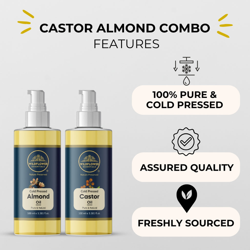 Almond Oil + Castor Oil Combo (100 ml each)