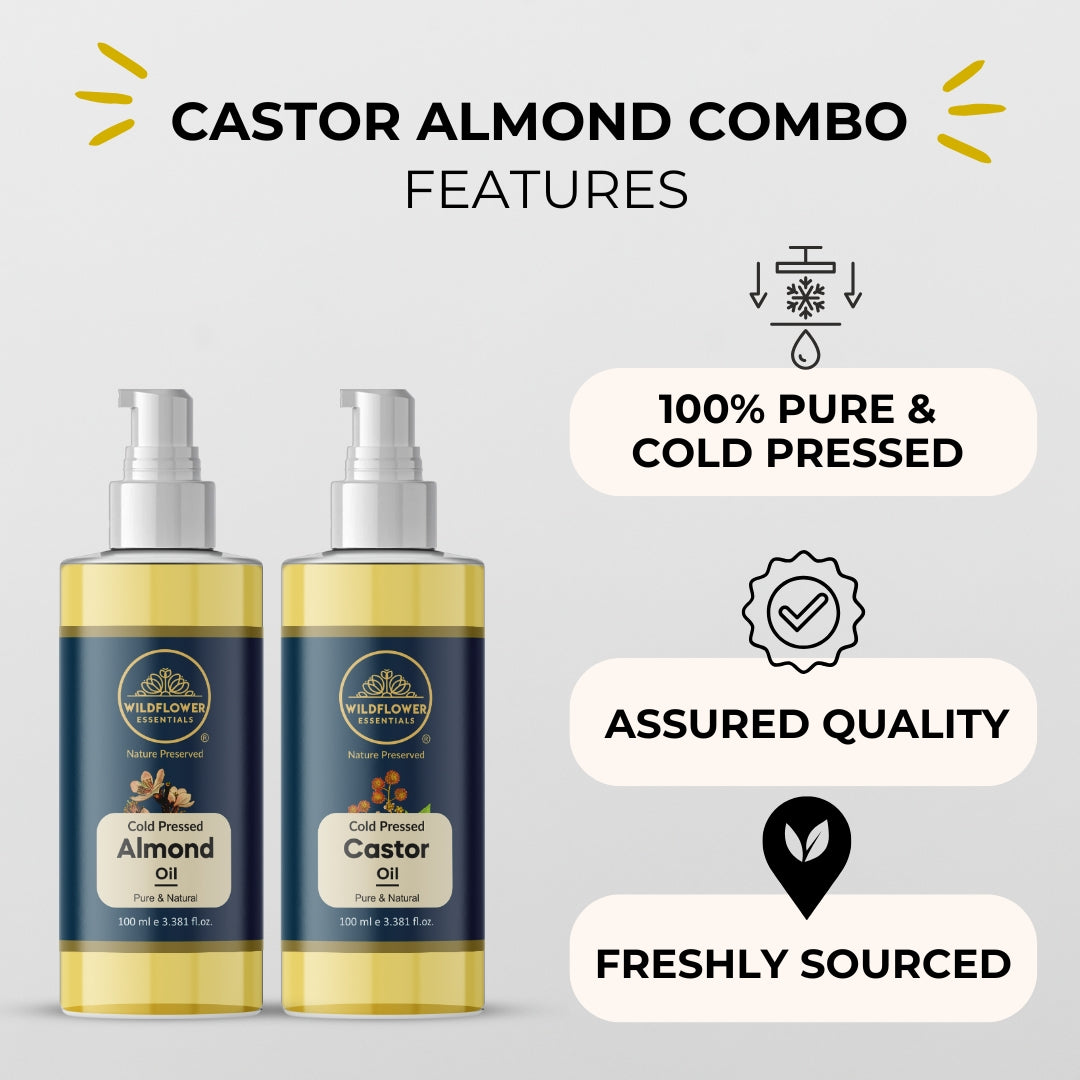 Almond Oil + Castor Oil Combo (100 ml each)