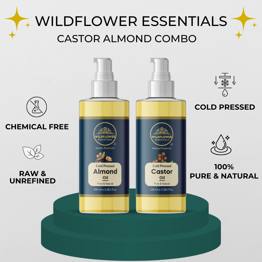 Almond Oil + Castor Oil Combo (100 ml each)