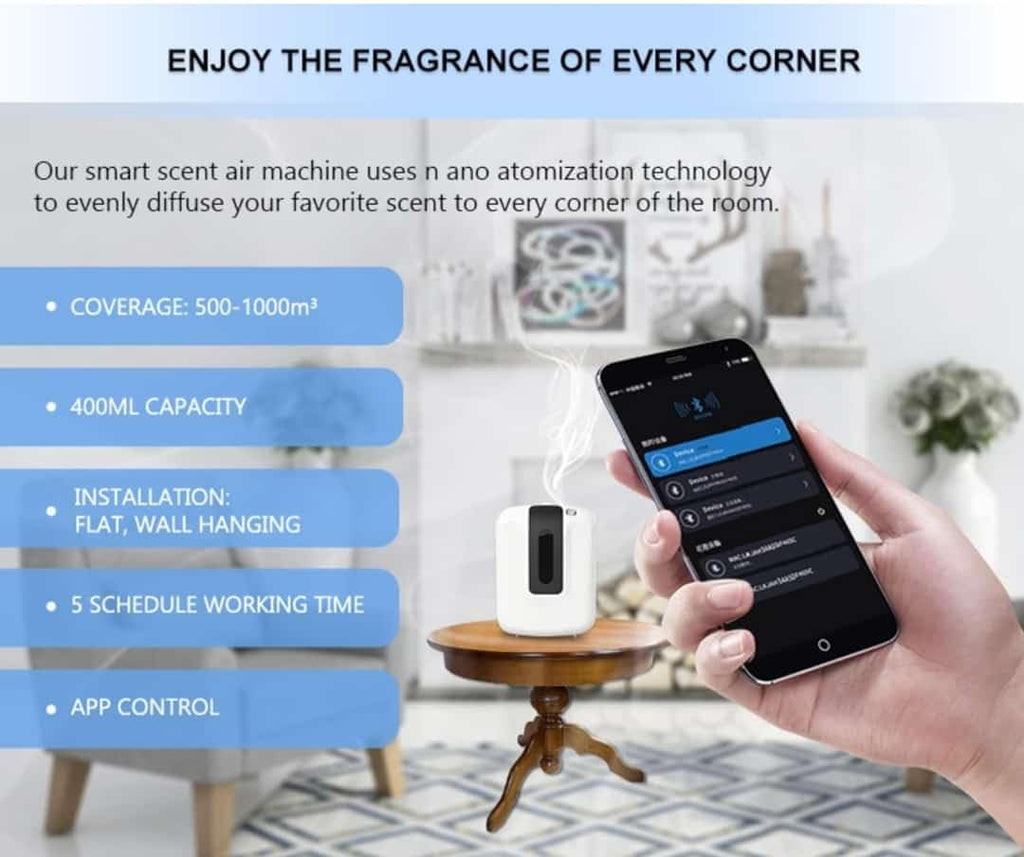 Wildflower Essentials Bluetooth Automatic Scent Diffuser Machine / Aroma Oil Diffuser Machine