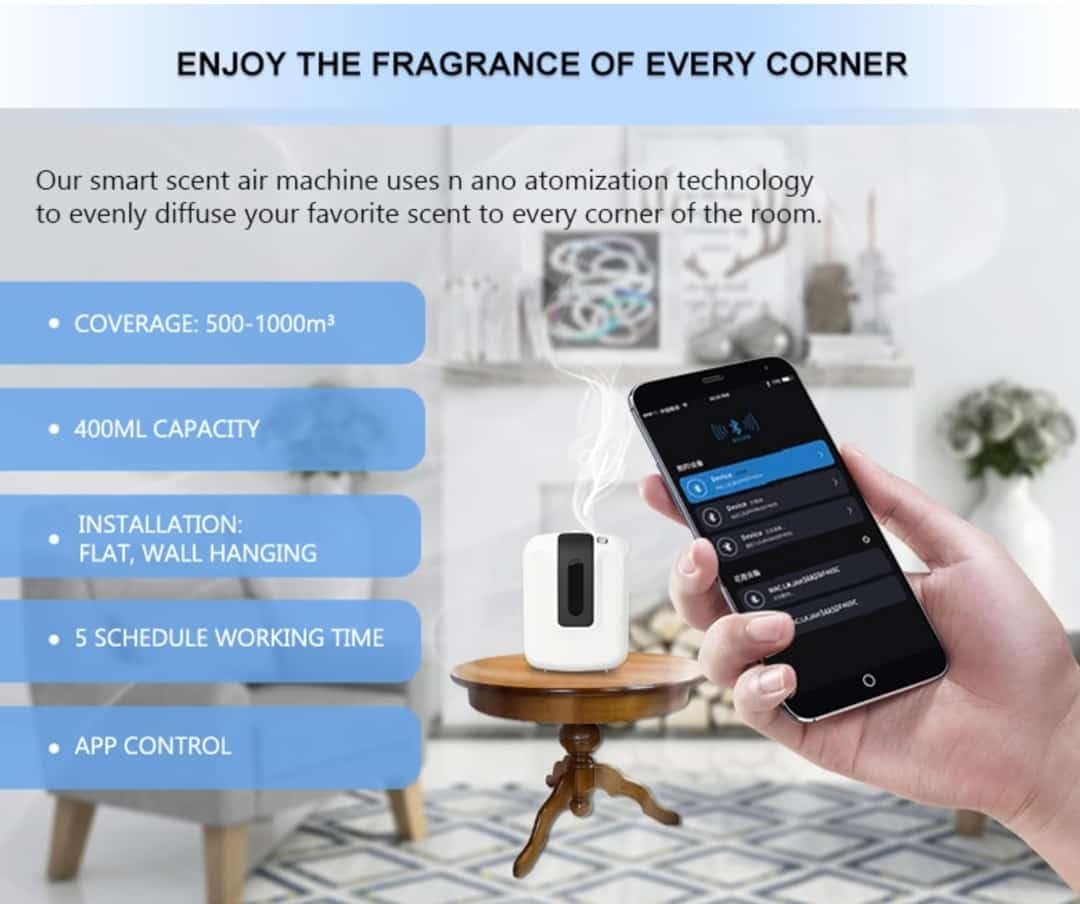 Wildflower Essentials Bluetooth Automatic Scent Diffuser Machine / Aroma Oil Diffuser Machine