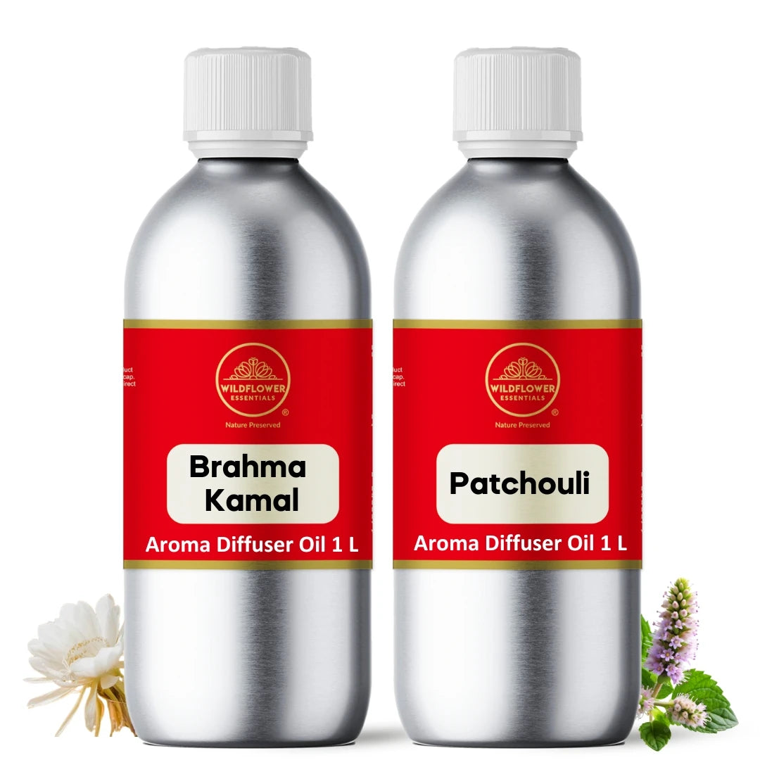 Brahma Kamal Fragrance Oil | Patchouli Fragrance Oil - Combo Pack (1 L each)
