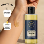 Lavender Body Oil with Almond Oil, Jojoba Oil & Vitamin E Oil | Intense Nourishment | Long Lasting | Non-Greasy & Lightweight | Soft & Nourished Skin | For All Skin Types- 200ml Wildflower Essentials