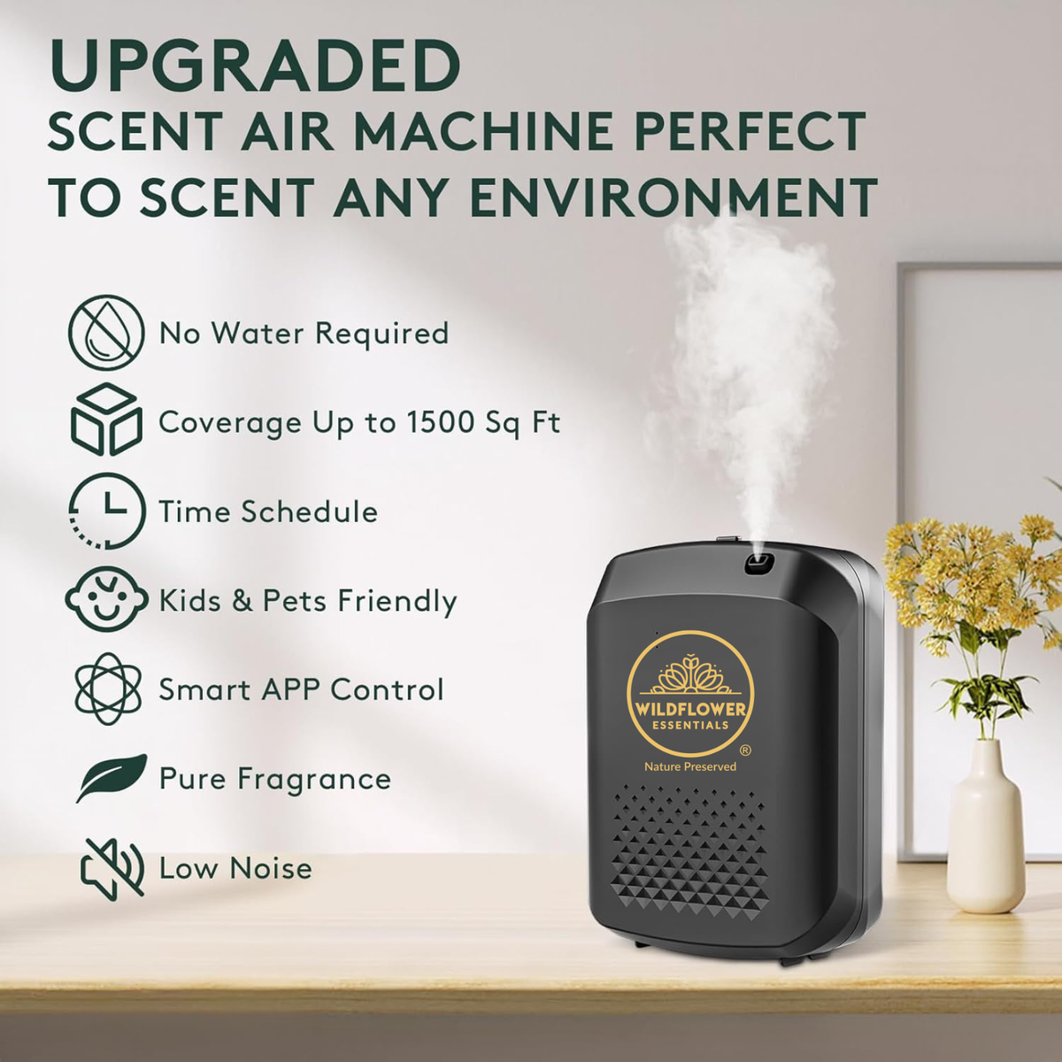 Automatic Scent / Aroma / Fragrance Oil Diffuser Machine Wildflower Essentials