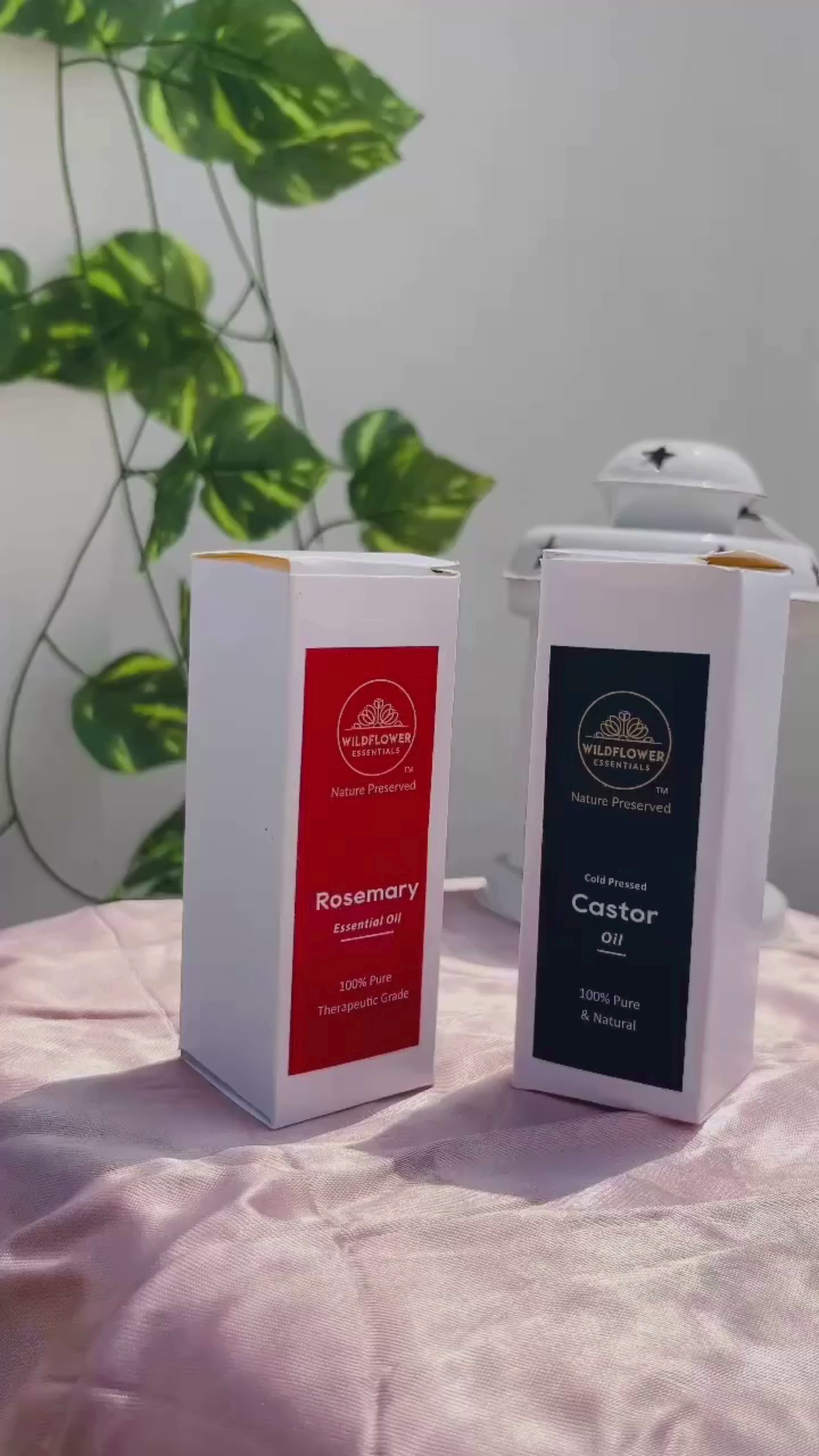 Castor Oil 100ml & Rosemary Essential Oil 30ml Combo- Hair Thinning Set